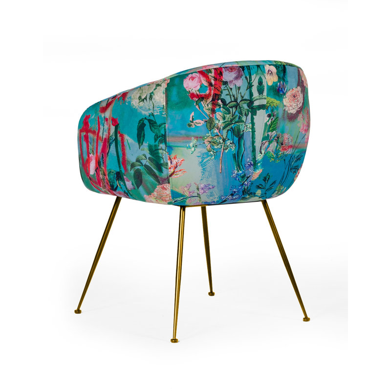 Osbourn 19'' H Velvet Upholstered Armchair, Gold