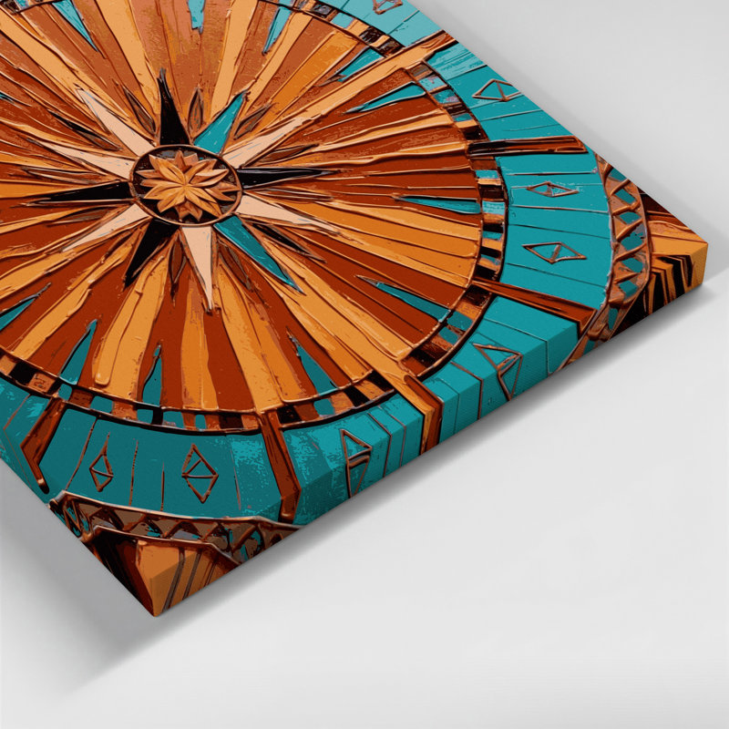 Art mural sur toile 229 médaillon Sunburst, H 32 po x l 32 po