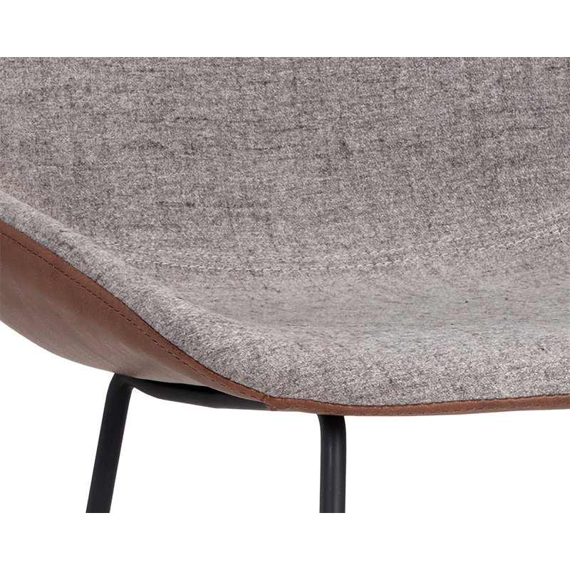 Mccoy Upholstered Stool with Solid Wood Frame, Antique Brown Faux Leather, Counter Stool (26.5" Seat Height)