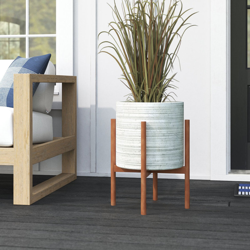 Valence Handmade Pot Planter, Gray/Brown