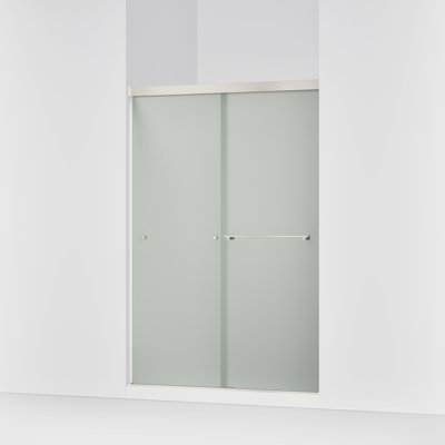 Porte de douche coulissante Revel, H 70 po x l 44-5 / 8 - 47-5 / 8 po, avec verre givré épais de 1/4 po