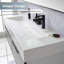 Lavabo de salle de bain rectangulaire en granite composite blanc 60 po Cedrice