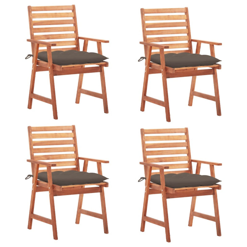 Acacia Patio Dining Armchair with Cushion, Taupe