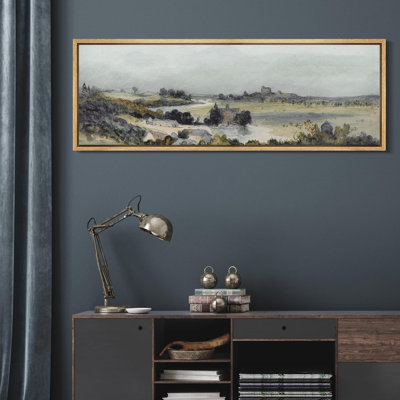 "Vintage Countryside Watercolor Nature Landscape", reproduction d'art sur toile