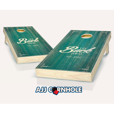 2' x 1' Personalized Family Stained Solid Wood Cornhole Set with Bags