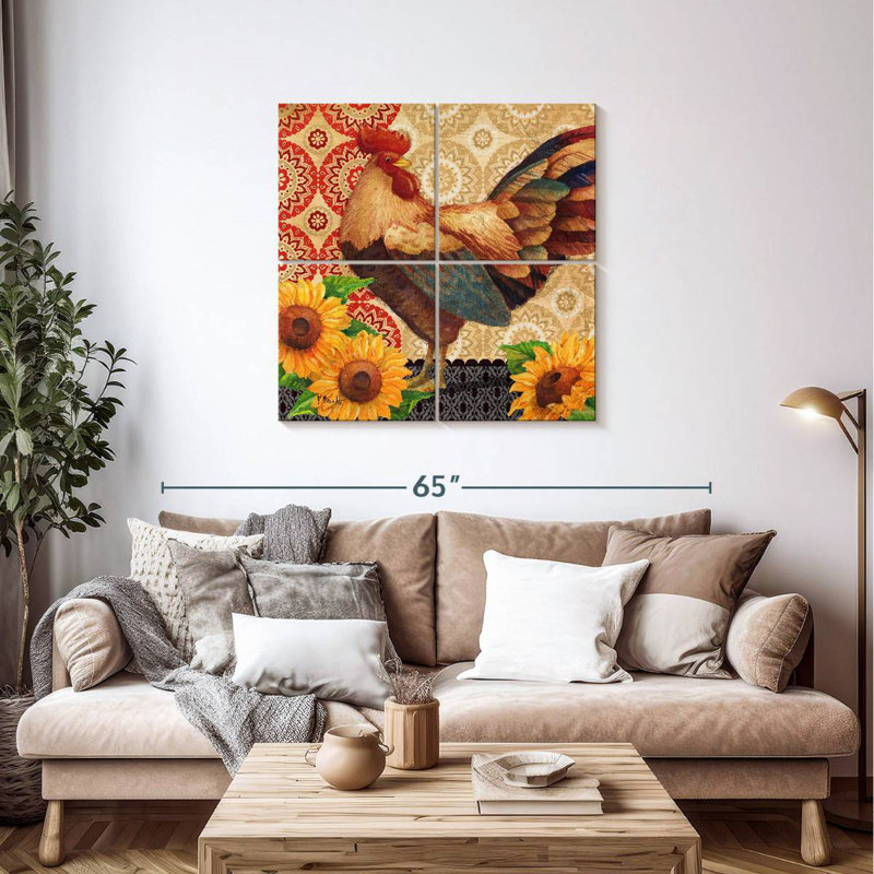 Brampt Roosters And Sunflowers IV