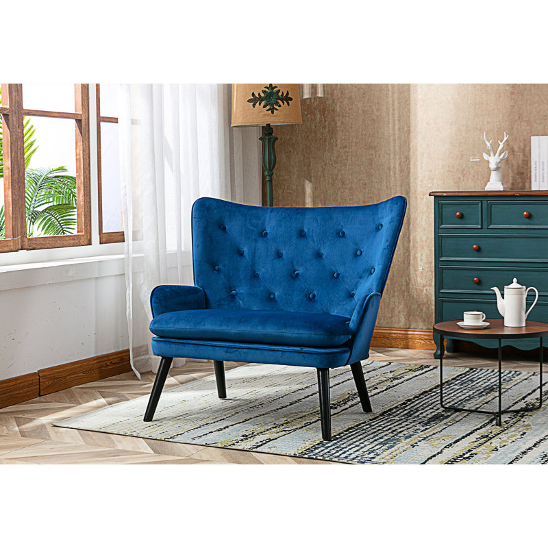 Fauteuil capitonné de 40,16 po de largeur et demi, Polyester marine