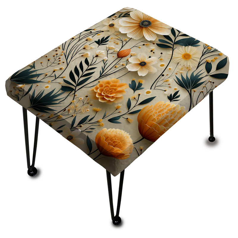 Botanical Nomad Boho Pattern I - Boho Rectangle Ottoman