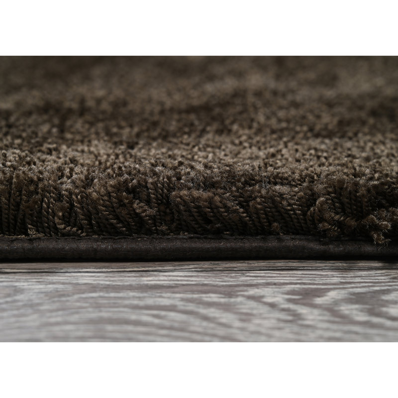Billy-Dean Nylon 3 Piece Bath Rug Set with Non-Slip Backing, Chocolate