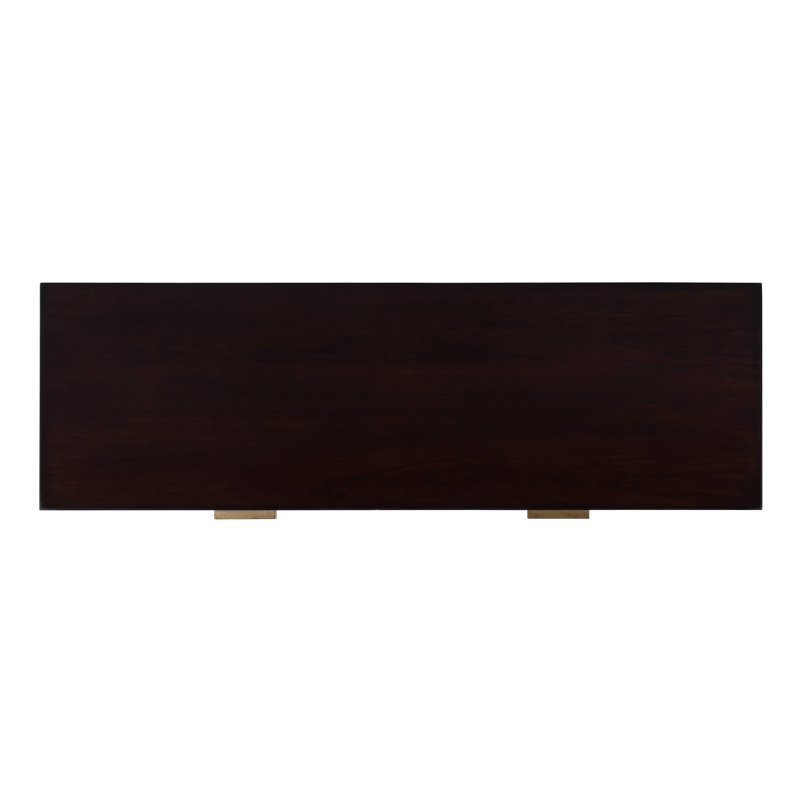 Kai 2 Drawer 45" Burl Wood Console Table, Dark Cherry