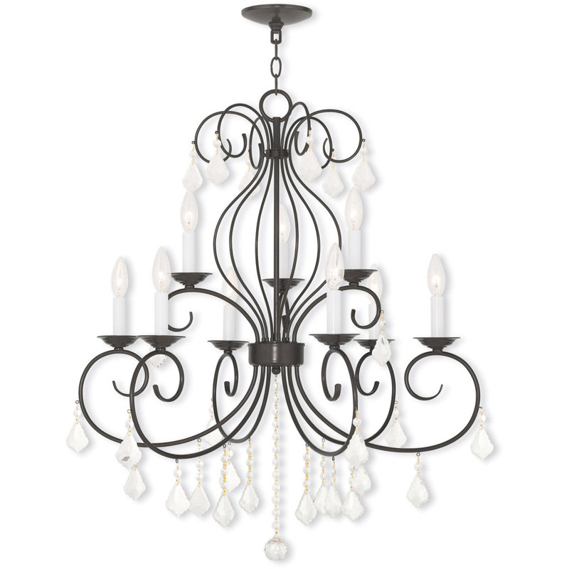 9 - Light Classic / Traditional Chandelier, English Bronze