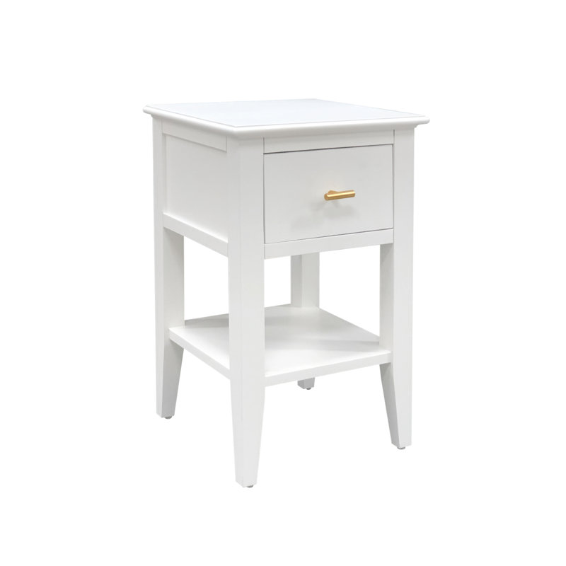35 cm W Bedside Table, White