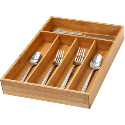 Bamboo 2"H x 10"W x 14"D Drawer Organizer