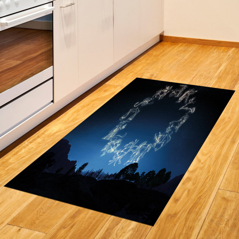 Astrology High Density Long Fiber Poly Threads Decorative Area Rug Carpet, Rectangle 2'7" x 5'