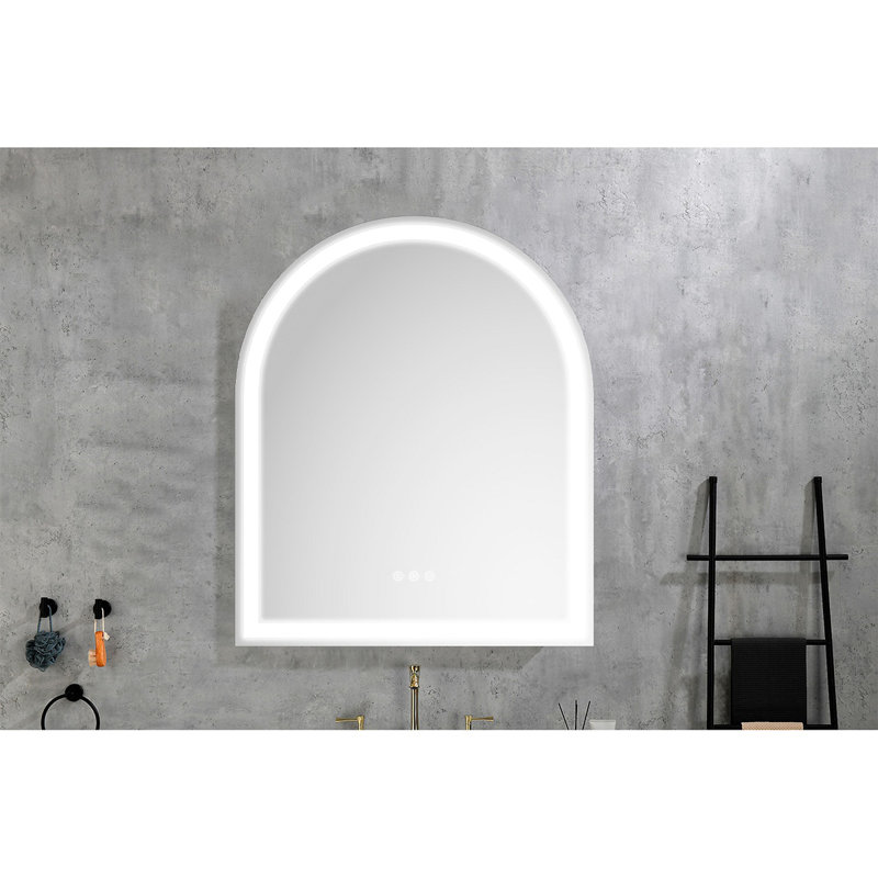 Miroir mural de salle de bain 30 * 36 avec éclairage à DEL haute luminosité + fonction anti-buée séparée + gradateur