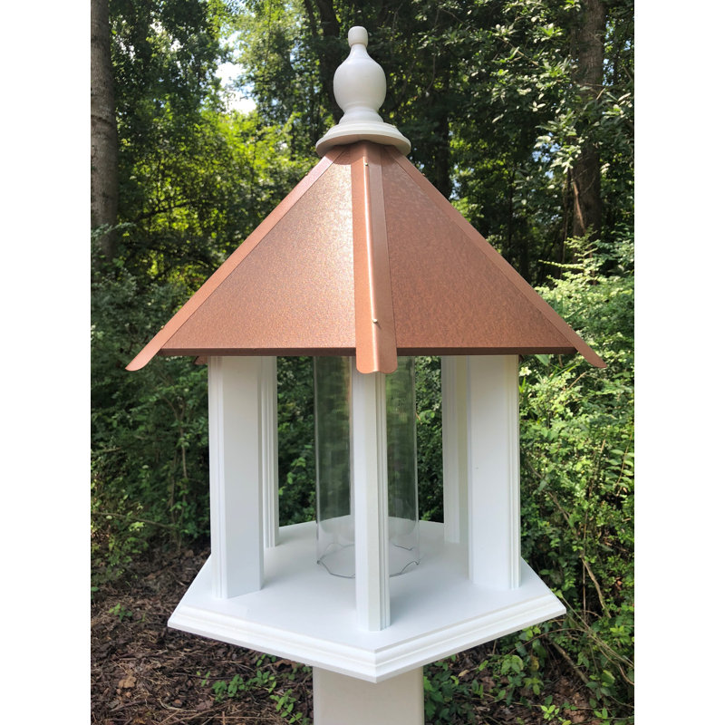 Kreider Pole Tube Bird Feeder, Hammered Copper