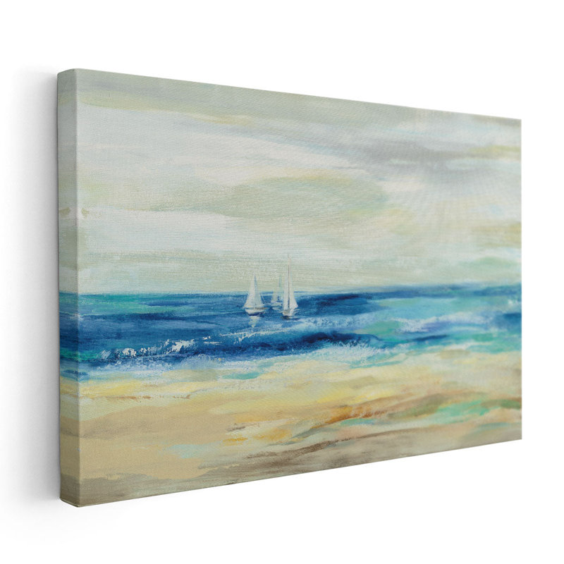 Sable et mer - reproduction d'art sur toile, H 20 po x l 30 po
