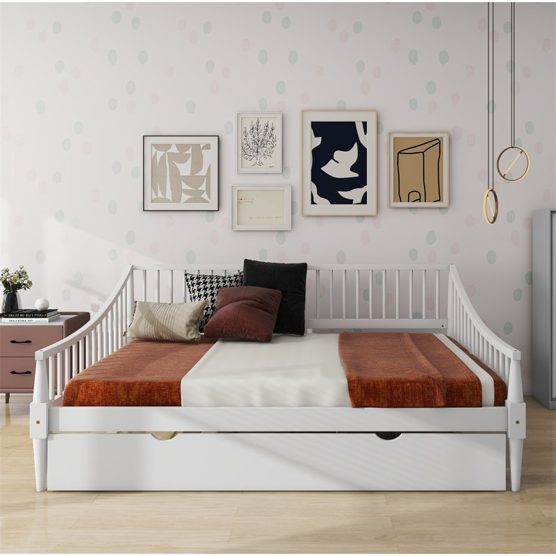 Lit de jour double avec couchette Idman, Blanc