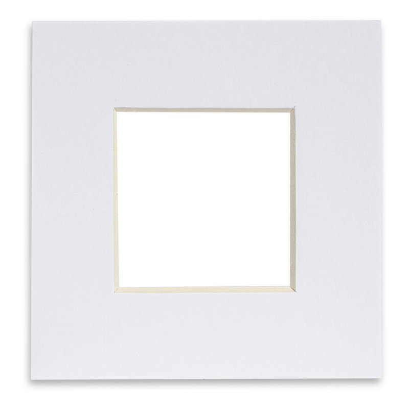 Bevelled Shadow Box Picture Frame with Mat, 25cm H x 25cm W x 0.2cm D, White