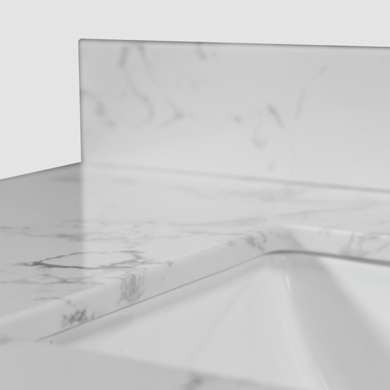 Lavabo de salle de bain rectangulaire en pierre 25,39 po Go Peak Track