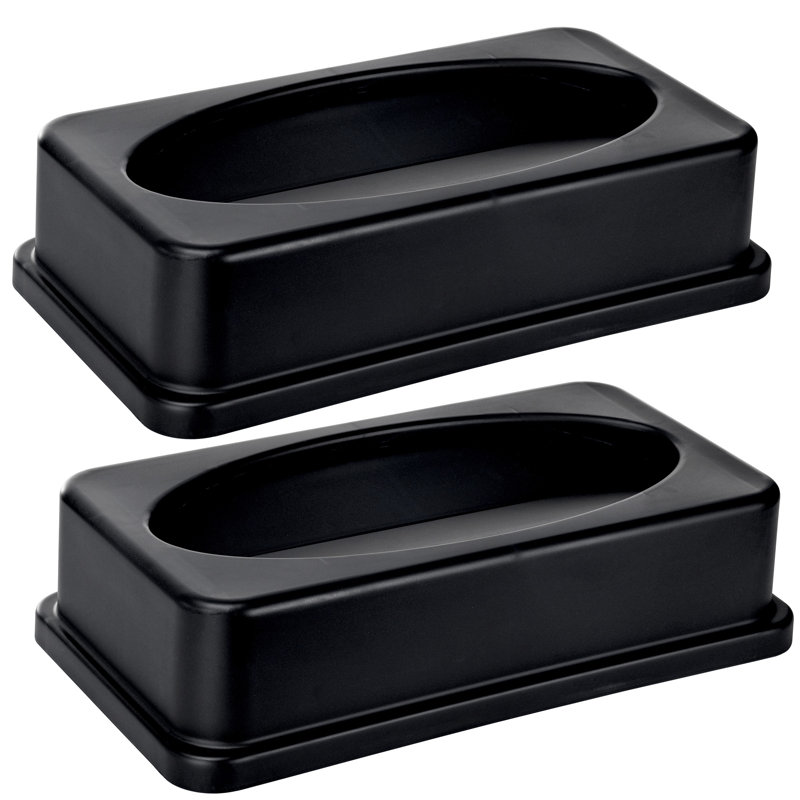 Couvercle pivotant à deux poubelles 23 gallons, Noir