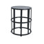 Table d'appoint en céramique avec structure en fer thermolaqué - Décoration de patio légère et résistante aux intempéries