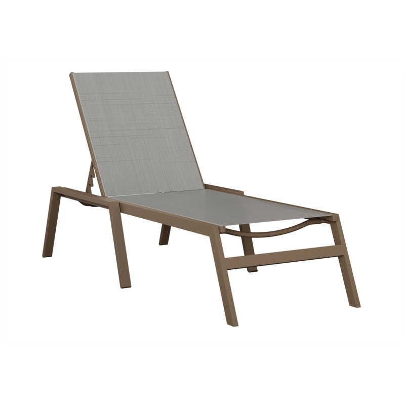 Berlin Gardens Vida Chaise Armless Lounge, Clay, Dark Gray
