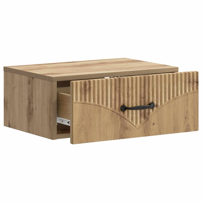 49cm W Manufactured Wood Bedside Table, Artisan Oak