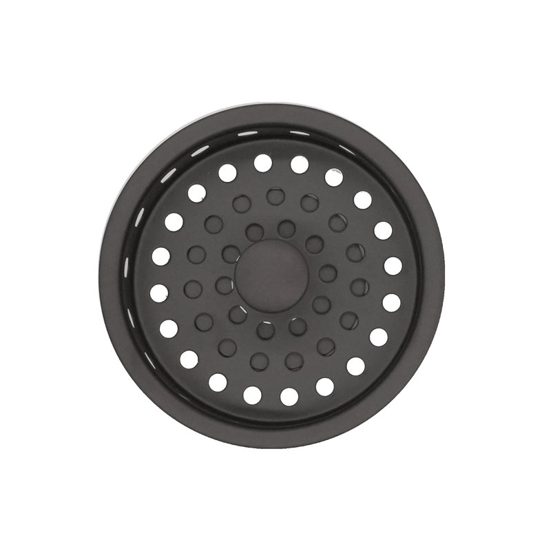 Post Style Kitchen Sink Basket Strainer with Waste Disposal Flange and Stopper Set, Matte Black