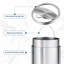 Poubelle en acier inoxydable 18,5 gallons avec couvercle, poubelle ronde à couvercle pivotant de 70 litres avec seau intérieur amovible, poubelle de recyclage pour poubelle durable pour la cuisine et le bureau, argent
