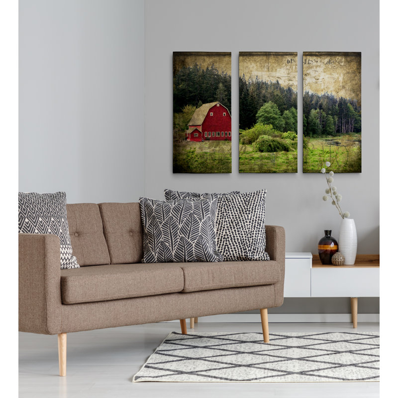 Widbys Barn I - 3 pièces, impression sur toile, H 24 po x l 36 po x 1,5 po