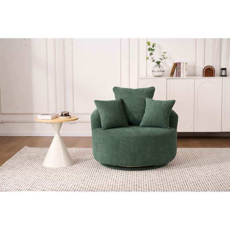Swivel Barrel Chair, Antique Green