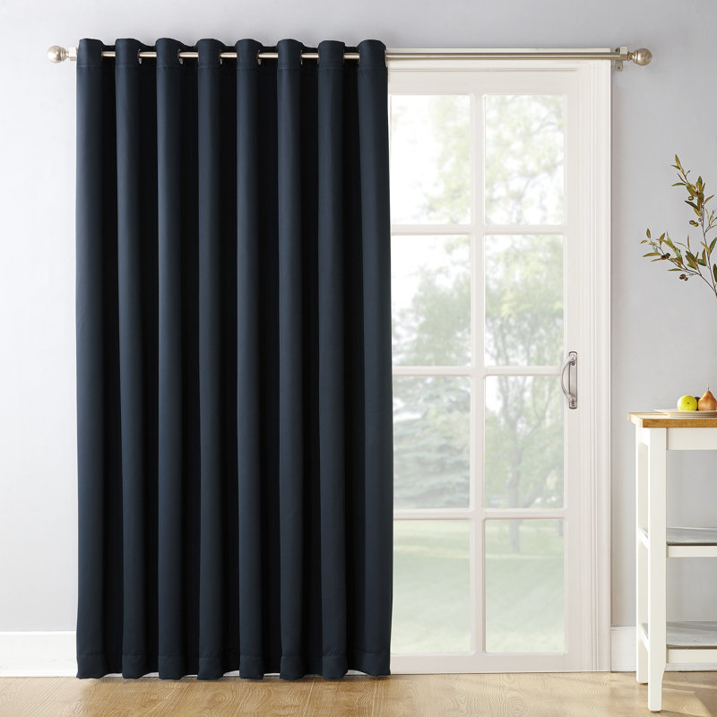 Wayfair Basics® Thermal Blackout Grommet Sliding Patio Door Curtain Panel, Navy