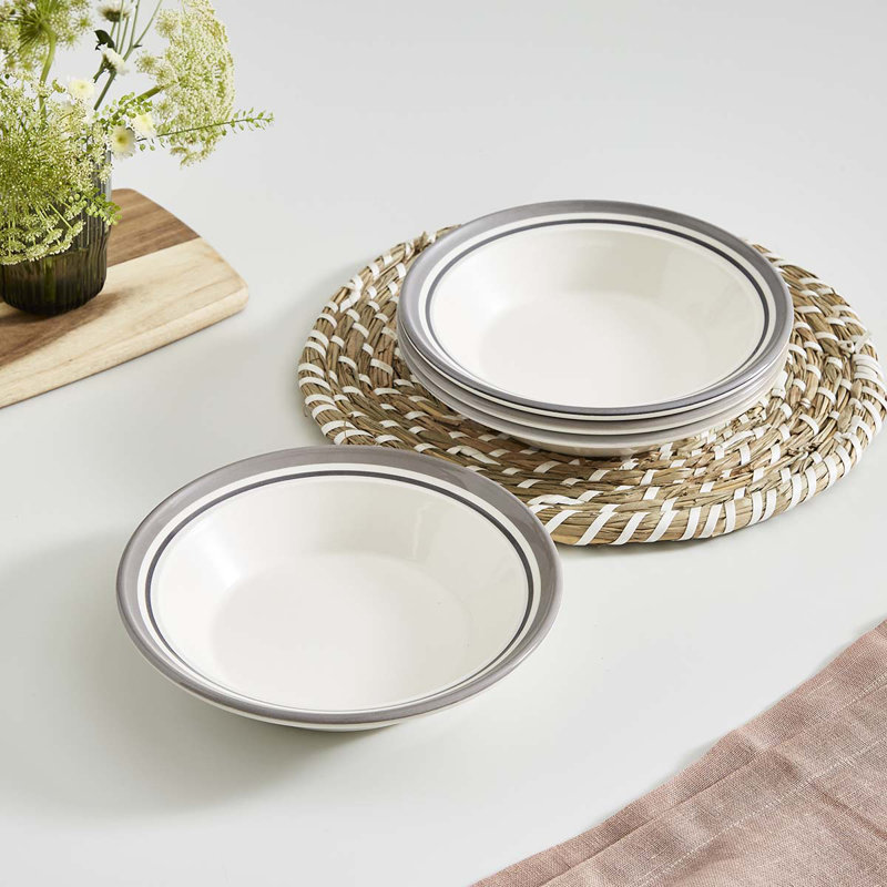 Portmeirion, Potters Stripe - Soup Plate, Grey