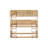 Stylish Twin Over Bunk Bed, White Oak Color Rubber Wood Triple Bed In Oak, Strong Build-2009177773
