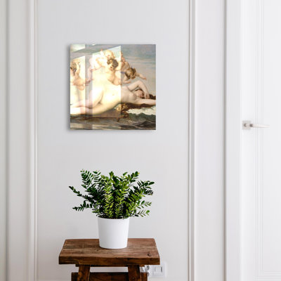 Key cabinet for home, Opens to the right, 30x30x5, White, A sensual scene with cherubs surrounding a woman, 