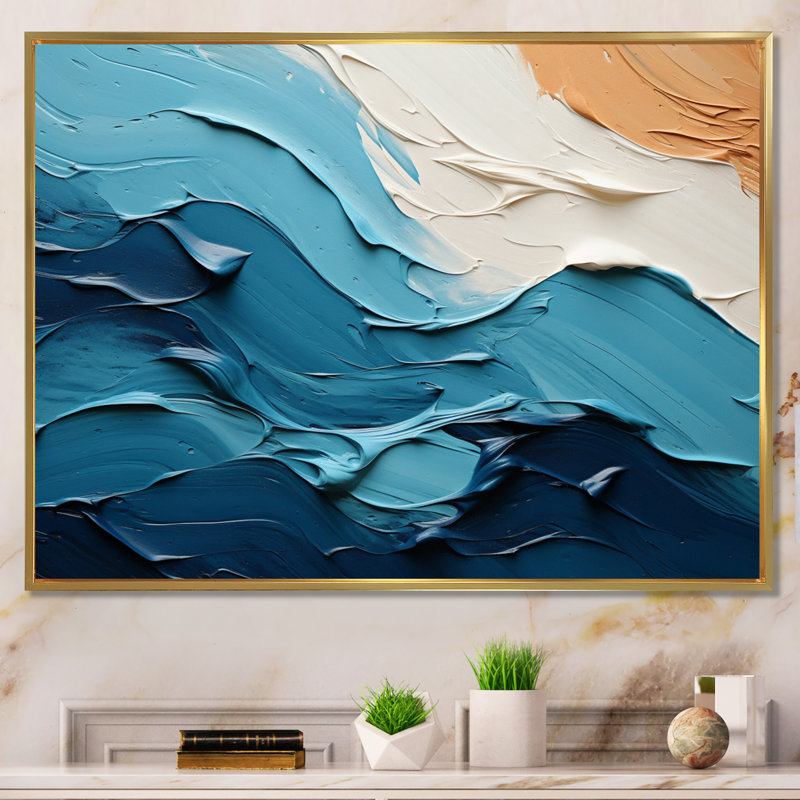 Wonderland surréalisme intemporel nautique I, Cadre flottant doré, H 16 po x l 32 po x P 1 po