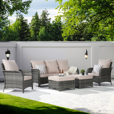Wicker 7 - Person Patio Conversation Set