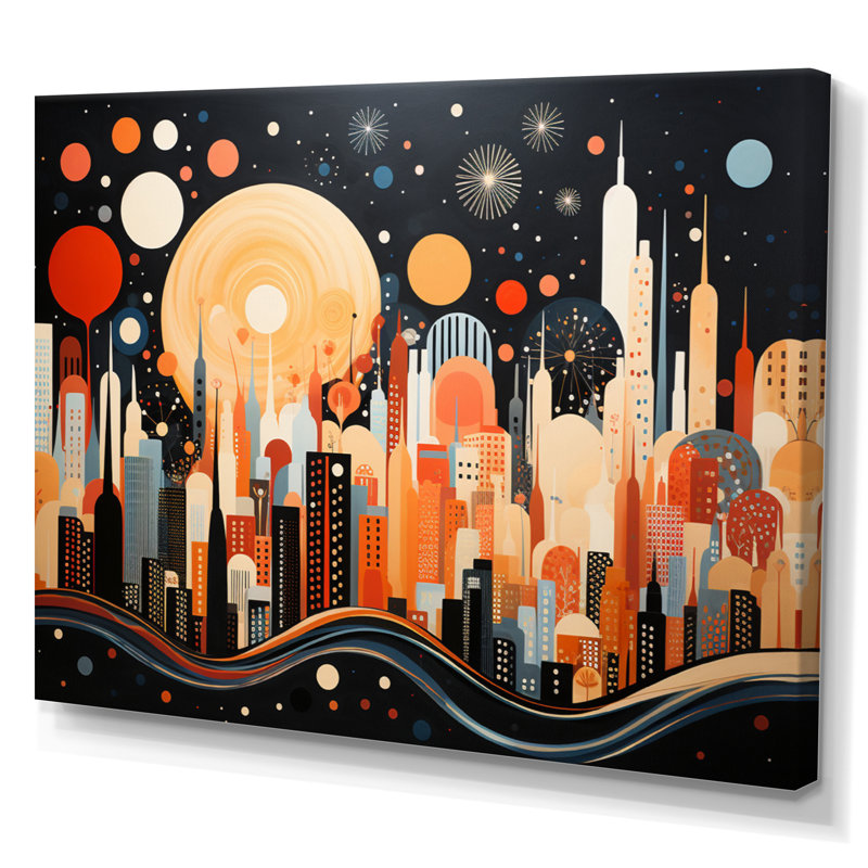 New York City Midcentury Collage III - reproduction sur toile, H 30 po x l 40 po x P 1,5 po, Toile tendue