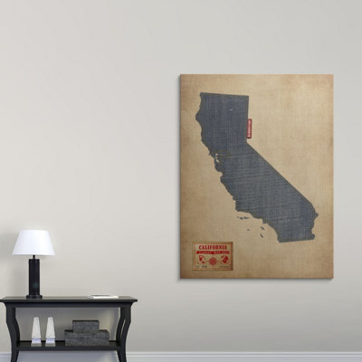 «California Map Denim Jean Style» par Bellen, impression