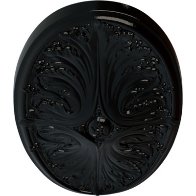 Endurathane Madrid Ceiling Medallion, 24 3/4"W x 12 1/2"H x 1 3/4"P, Hand-Painted Black Pearl Finish