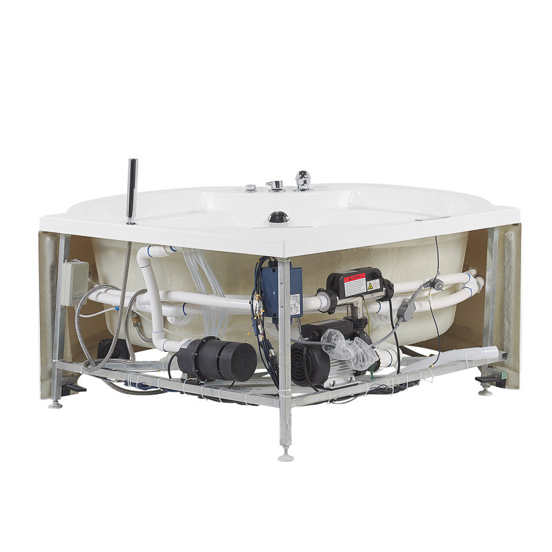 Bogle 1500mm x 182mm Corner Whirlpool Acrylic Bathtub