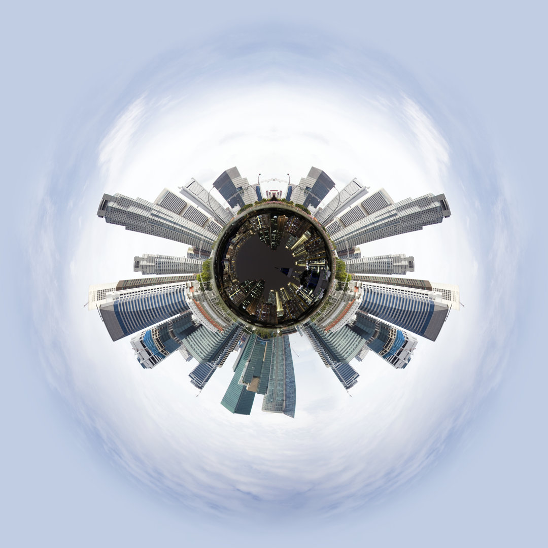 Planet With Skyscrapers von 5xinc - Leinwanddrucke