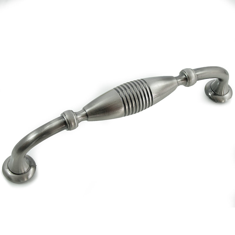 Striped 5" Center to Center Arch Pull, Satin Antique Nickel