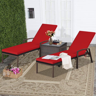 Bridgitt Outdoor Wicker Chaise Lounge , Cushion Included
