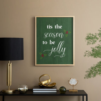 Tis the Season Holly Framed Print - Solid Wood