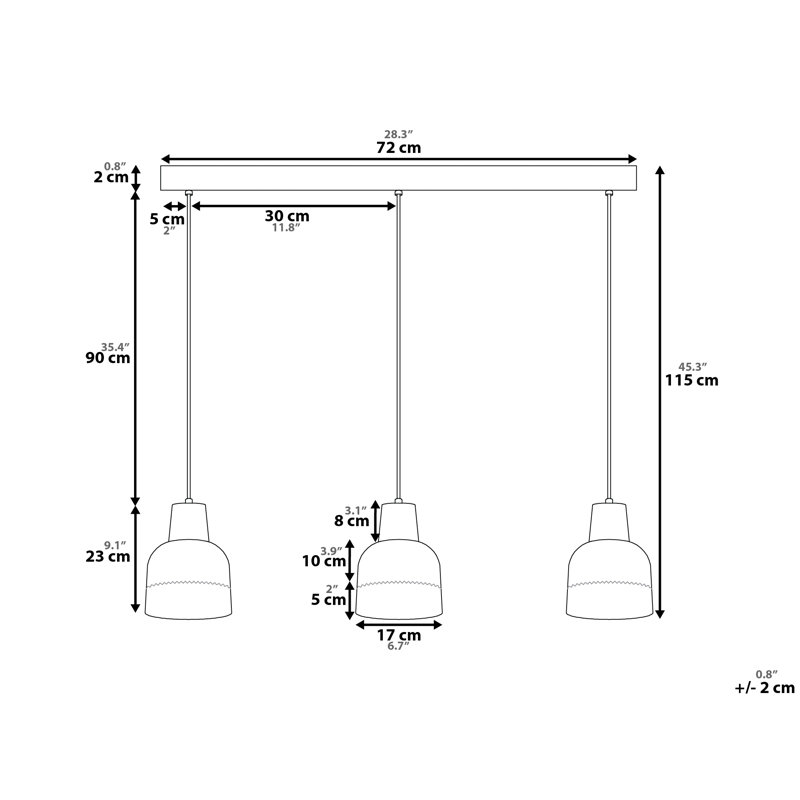 Luni 3 - Light Grey Kitchen Island Pendant