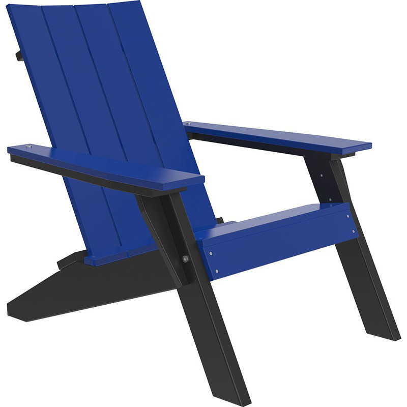 Dinis Outdoor Adirondack Chair, Blue/Black