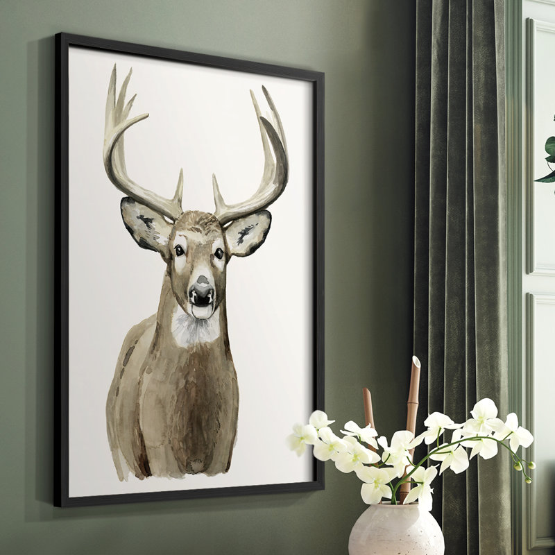 Impression encadrée Handsome Whitetail II - bois massif, Noir, H 10 po x l 8 po