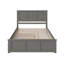 Corozon King Solid Wood Platform Bed with Matching Footboard & Twin XL Trundle in Grey